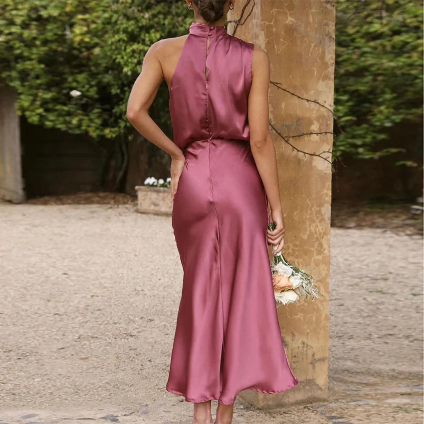 Zenaida® | One-Shoulder-Satinkleid
