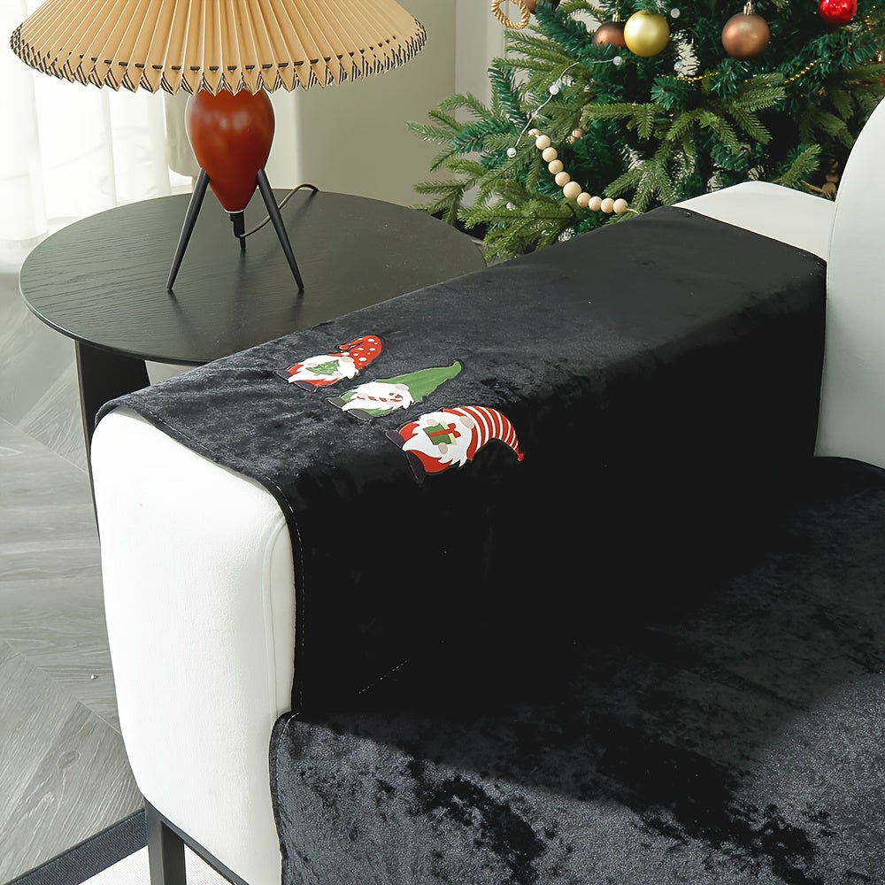 Weihnachtlicher Santa Claus Sofaüberwurf – Weiches Chenille, Rutschfest & Fleckenresistent