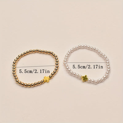 2er-Set Armbänder – Elegante Goldfarbene Akzente