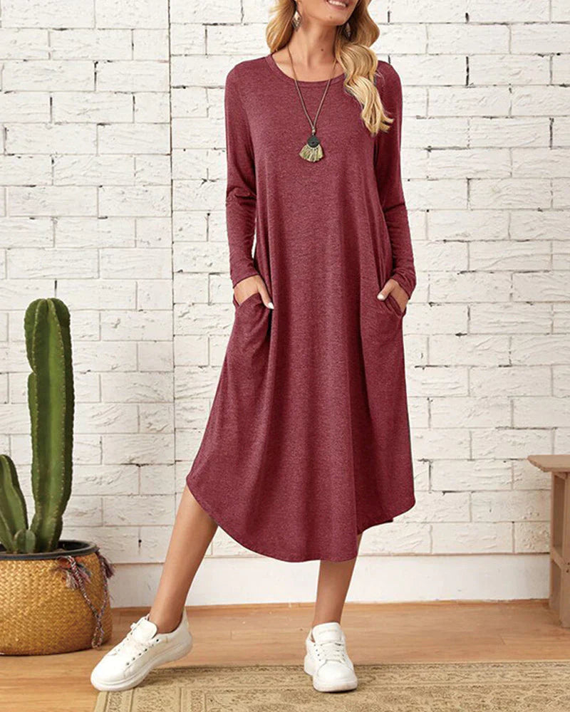 Warmes - Langärmeliges lockeres Kleid für dich