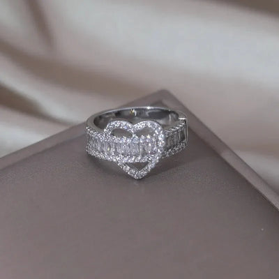 14k Liebhaber Schleife Diamant Herz Ring