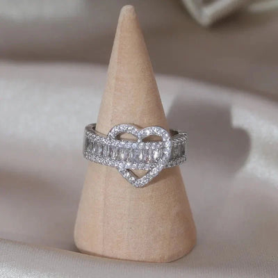 14k Liebhaber Schleife Diamant Herz Ring