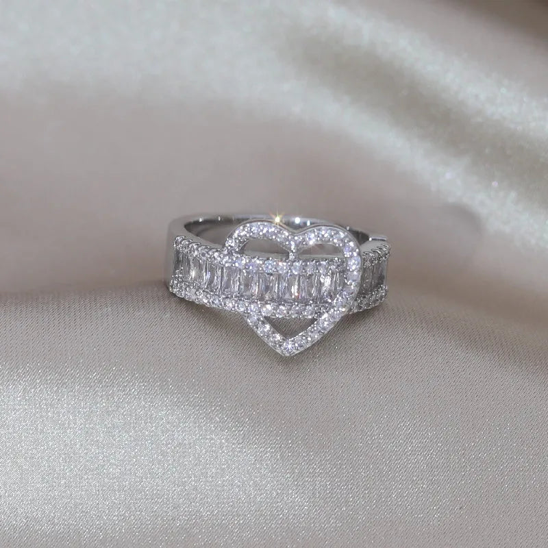 14k Liebhaber Schleife Diamant Herz Ring