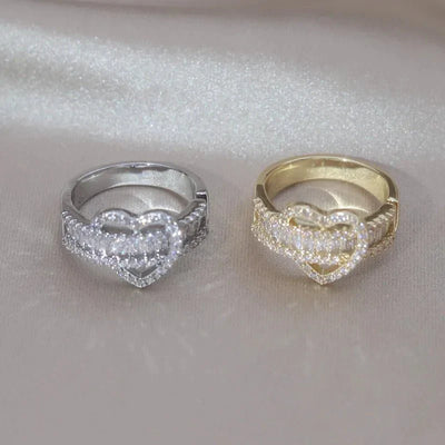14k Liebhaber Schleife Diamant Herz Ring