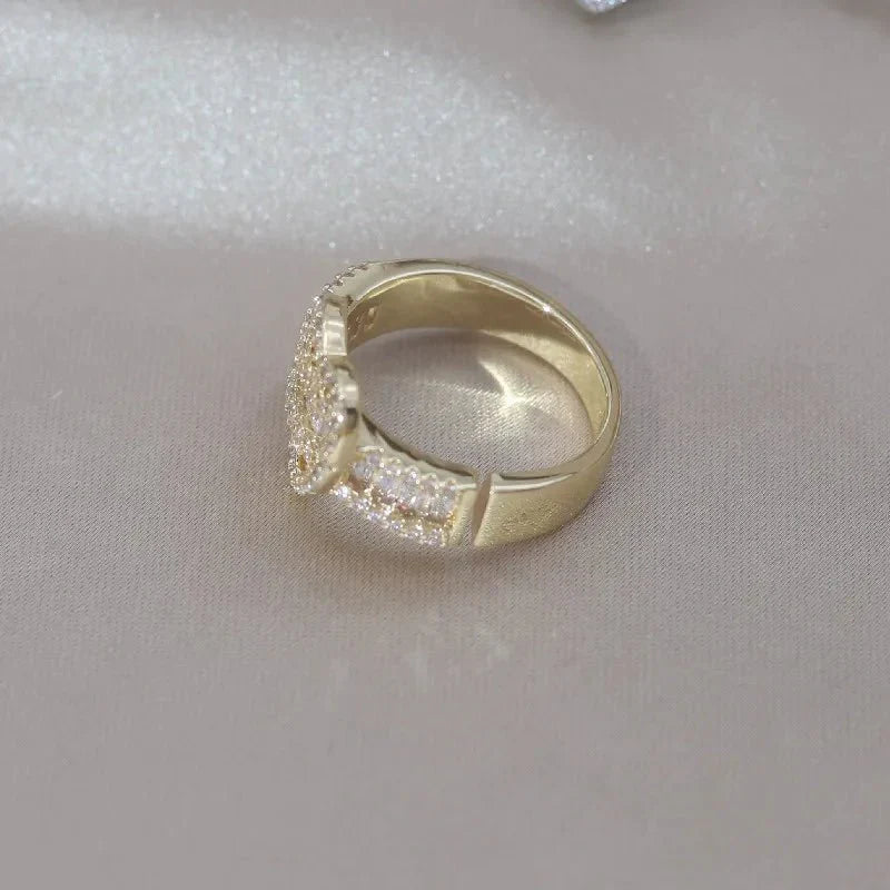 14k Liebhaber Schleife Diamant Herz Ring