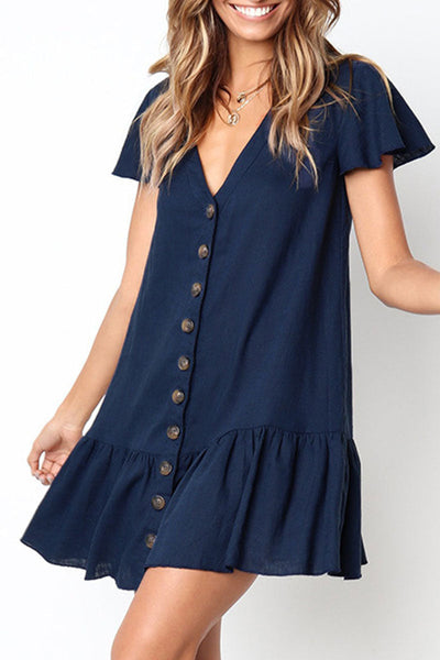 Zena® | Lockeres Freizeitkleid mit V-Ausschnitt