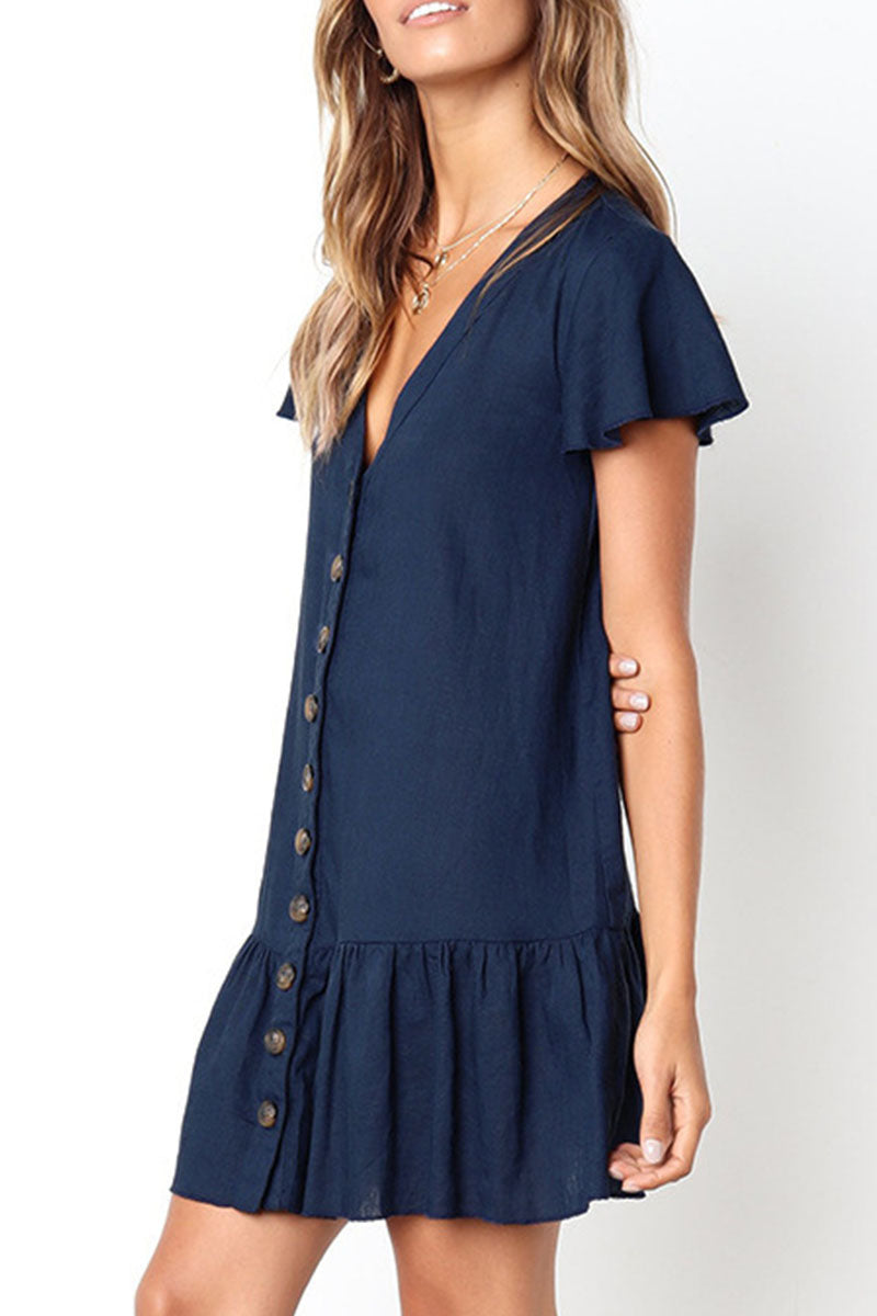 Zena® | Lockeres Freizeitkleid mit V-Ausschnitt