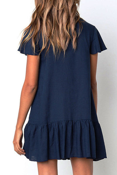 Fátima® | Lockeres Freizeitkleid mit V-Ausschnitt