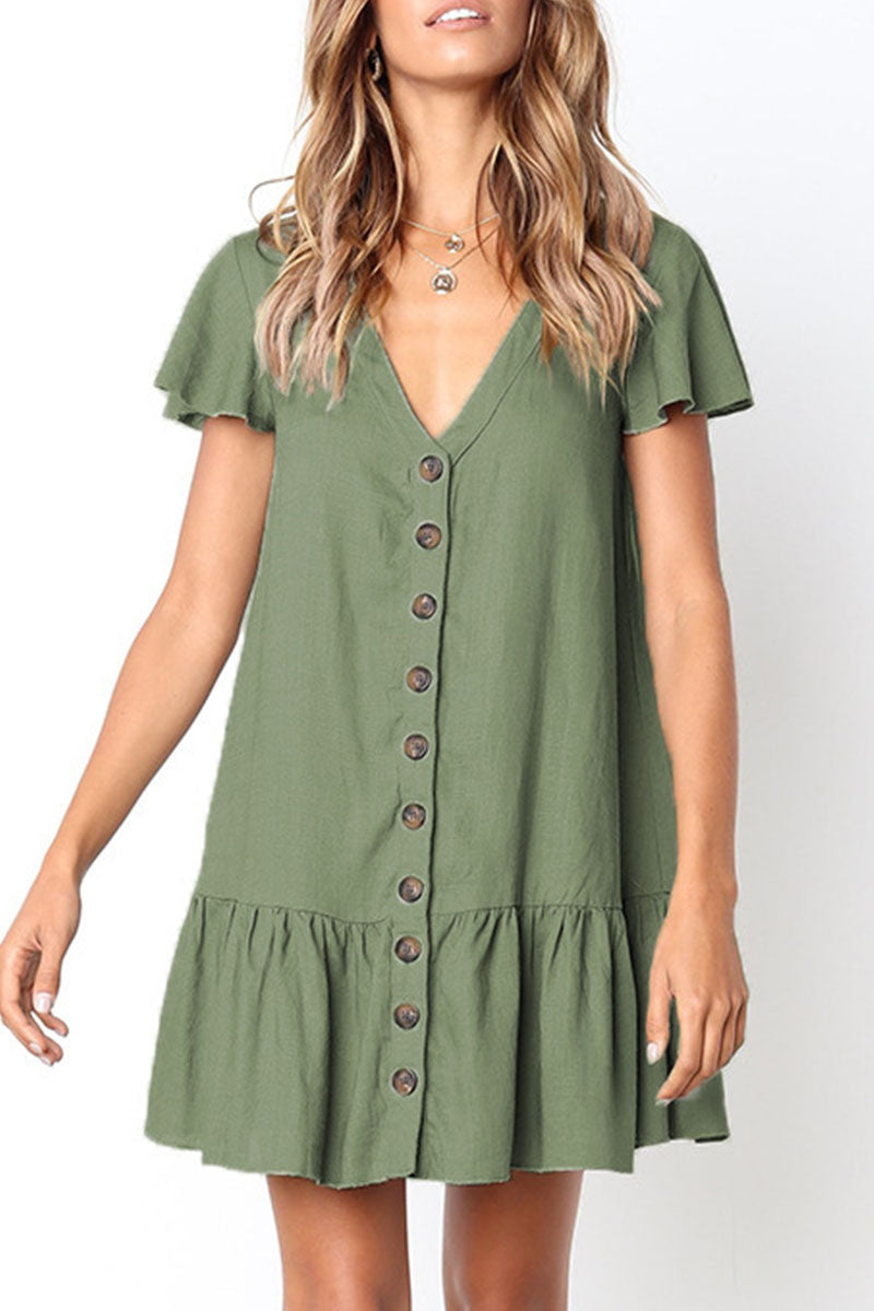 Zena® | Lockeres Freizeitkleid mit V-Ausschnitt