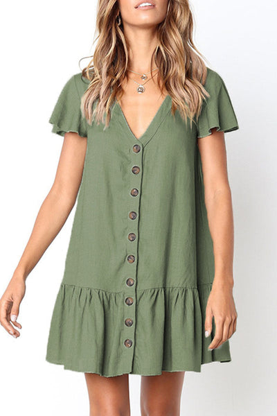 Zena® | Lockeres Freizeitkleid mit V-Ausschnitt