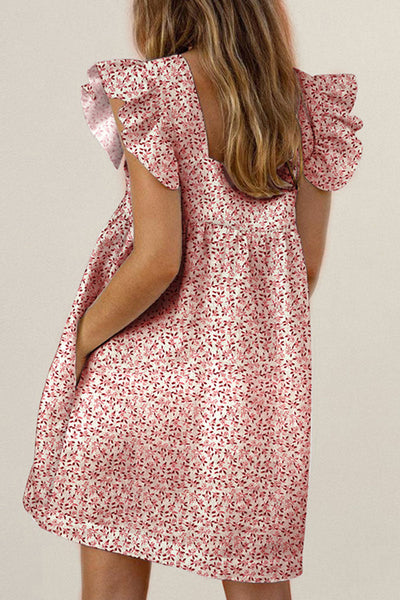 Zenia® | Prinzessinnenkleid mit Patchwork-Print und quadratischem Kragen
