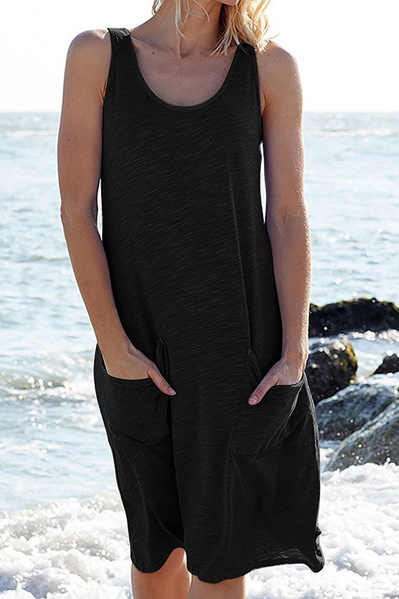 Xenia® | Lässiges Basic-Kleid mit Tasche und Rundhalsausschnitt