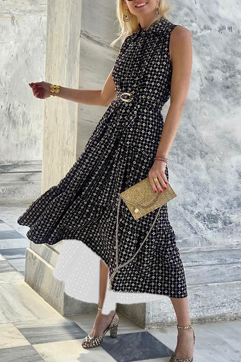 Freya® | Bedrucktes Kleid mit Stehkragen und Kuchenrock
