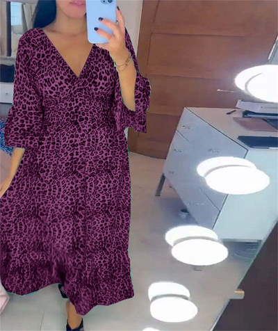 Pandora® | Damen-Wickelkleid aus Baumwolle mit Leopardenmuster