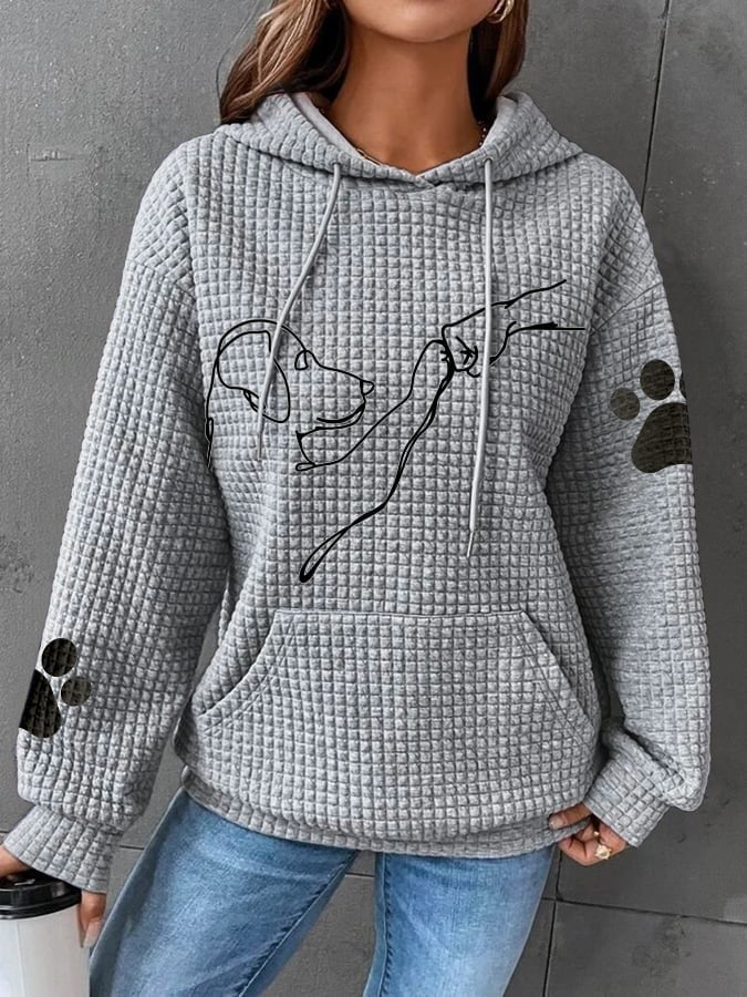Warmer Damen-Kapunzenpulli | Mit Hunde-Drucken