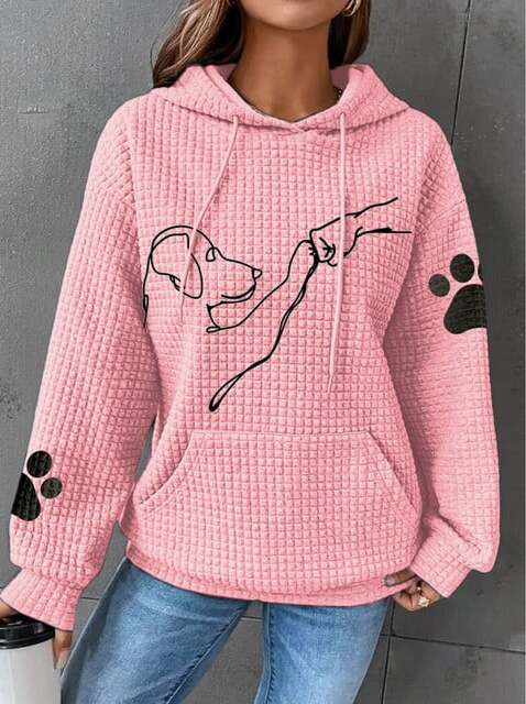 Warmer Damen-Kapunzenpulli | Mit Hunde-Drucken