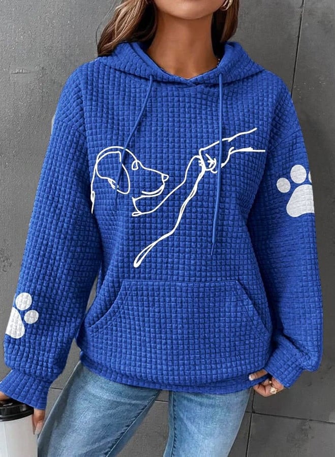 Warmer Damen-Kapunzenpulli | Mit Hunde-Drucken