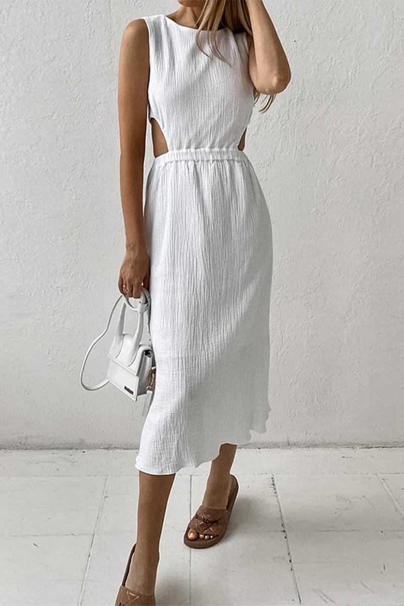 Lorena® | Ärmelloses Midikleid mit Ausschnitten