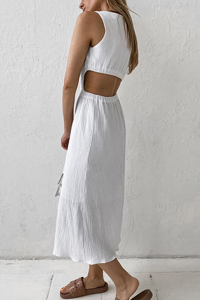Lorena® | Ärmelloses Midikleid mit Ausschnitten