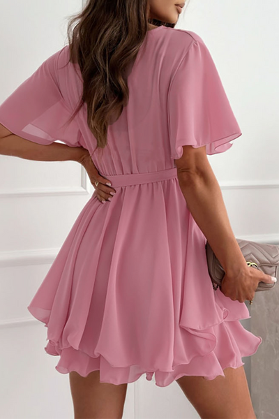 Zinnia® | Kleid mit Rüschen und Schnürung, V-Ausschnitt