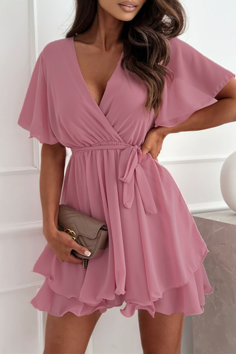 Zinnia® | Kleid mit Rüschen und Schnürung, V-Ausschnitt
