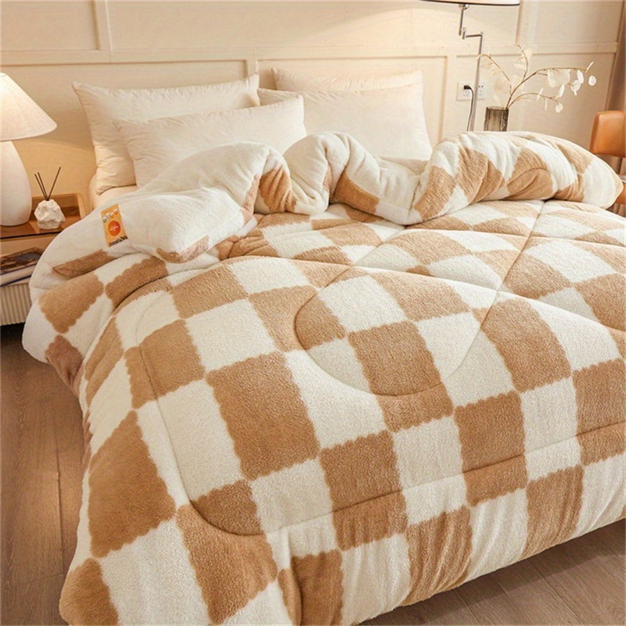 Zeitgemäße Karierte Fleece-Bettdecke – Warm & Stilvoll