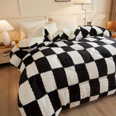 Zeitgemäße Karierte Fleece-Bettdecke – Warm & Stilvoll