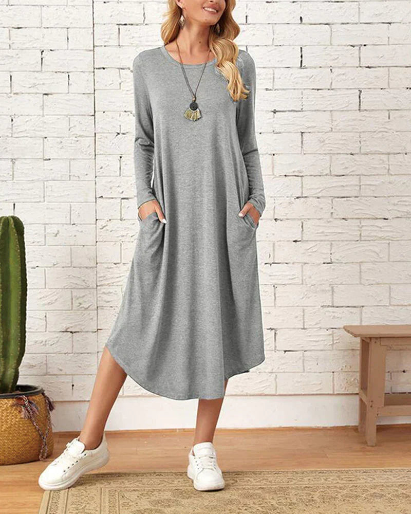 Warmes - Langärmeliges lockeres Kleid für dich