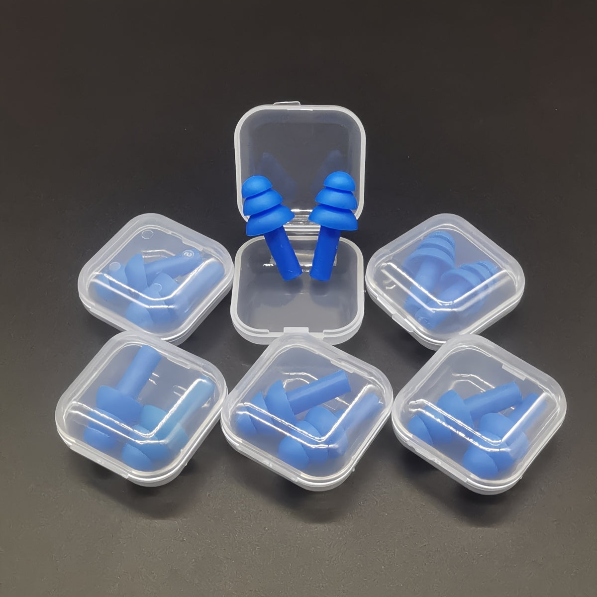 6 Paar Schwimm-Ohrstöpsel in Box – Silikon, Verschiedene Farben