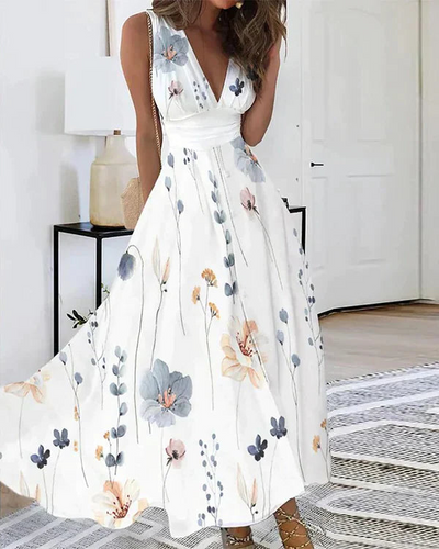 Norma® | Elegantes ärmelloses Blumenkleid