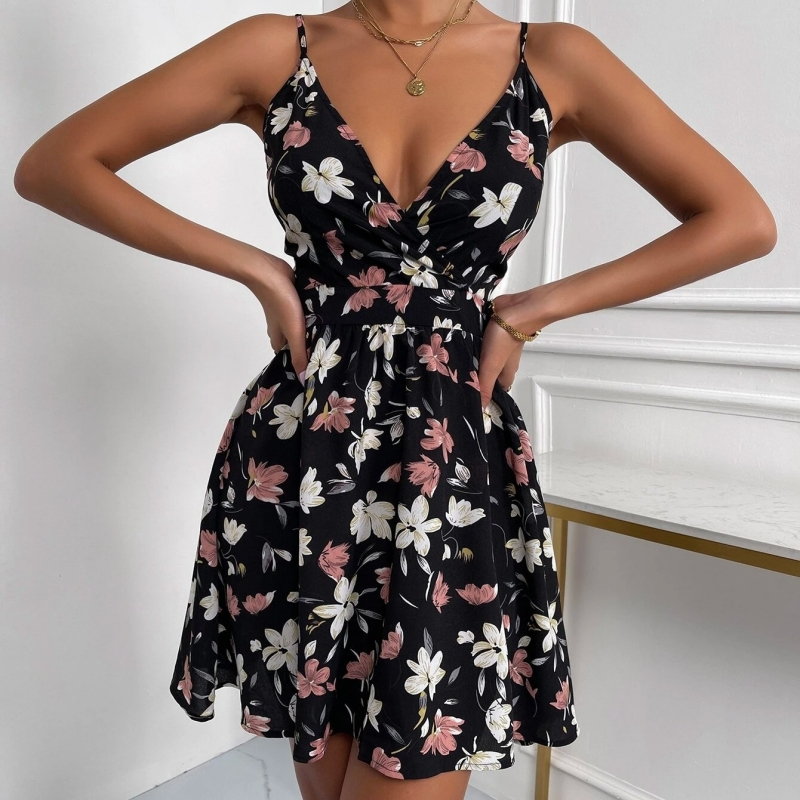 Yazmin® | Kleid mit kontrastierenden Spaghettiträgern