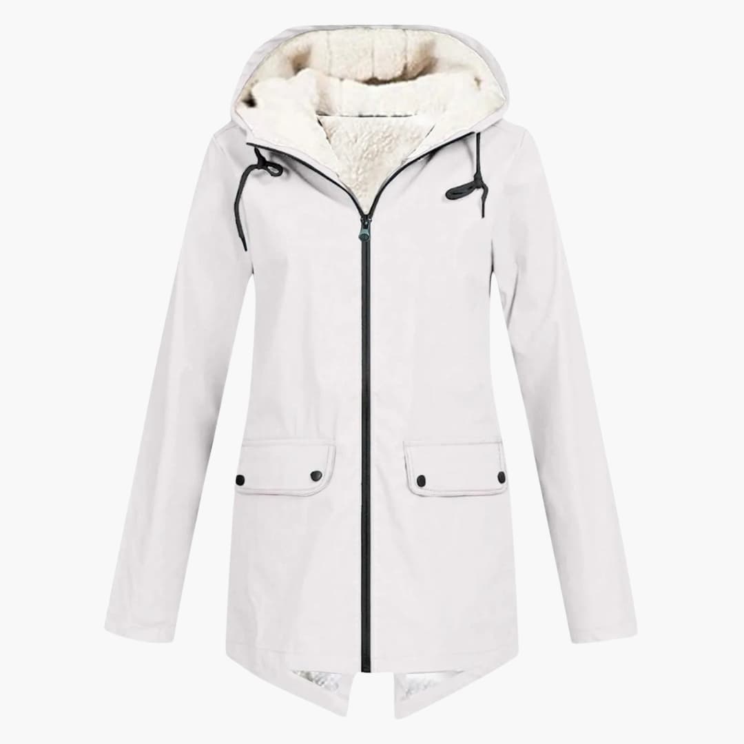 Wasserabweisender Trenchcoat mit Kapuze für Damen