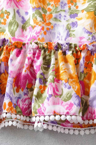 Wilda® | Blumenkleid mit Rüschen und Raffung am Rücken