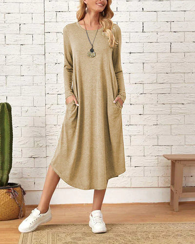 Warmes - Langärmeliges lockeres Kleid für dich