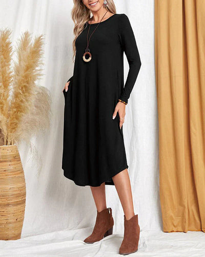 Warmes - Langärmeliges lockeres Kleid für dich