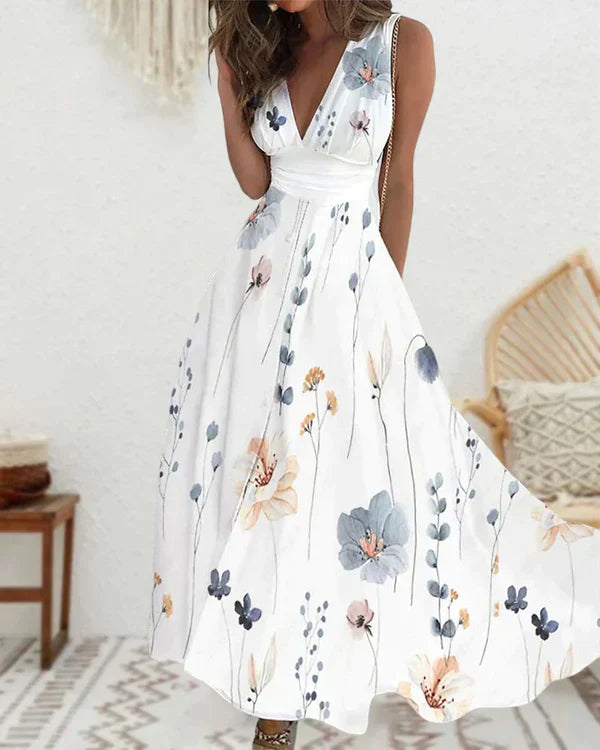Norma® | Elegantes ärmelloses Blumenkleid