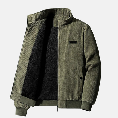 Weiche Herrenjacke mit geknöpften Taschen und Reißverschluss
