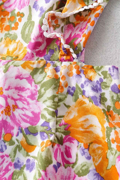 Wilda® | Blumenkleid mit Rüschen und Raffung am Rücken