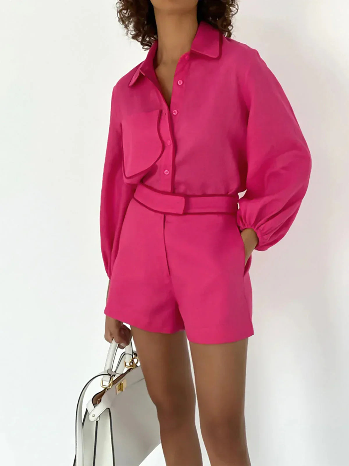 Zweiteiliges Leinen-Set | Modern & Elegant | Hemd & Shorts