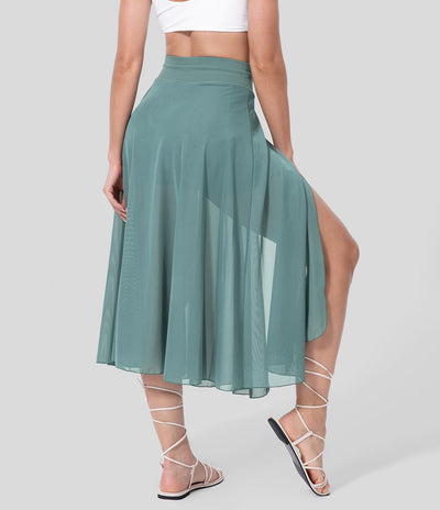 2-in-1 Rockshorts | Transparenter Überrock | Sportlich-feminin