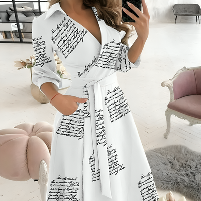 Sofía® | Elegantes Langarmkleid mit V-Ausschnitt