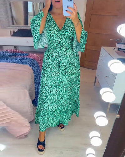 Pandora® | Damen-Wickelkleid aus Baumwolle mit Leopardenmuster
