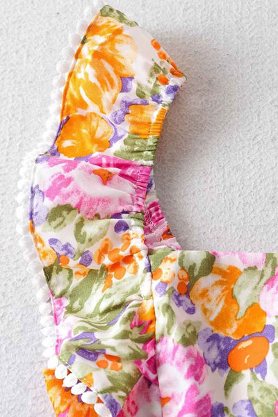 Wilda® | Blumenkleid mit Rüschen und Raffung am Rücken