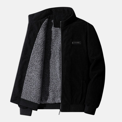 Weiche Herrenjacke mit geknöpften Taschen und Reißverschluss
