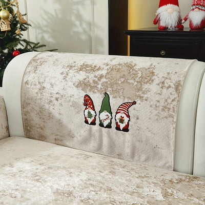 Weihnachtlicher Santa Claus Sofaüberwurf – Weiches Chenille, Rutschfest & Fleckenresistent