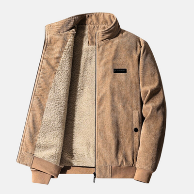 Weiche Herrenjacke mit geknöpften Taschen und Reißverschluss