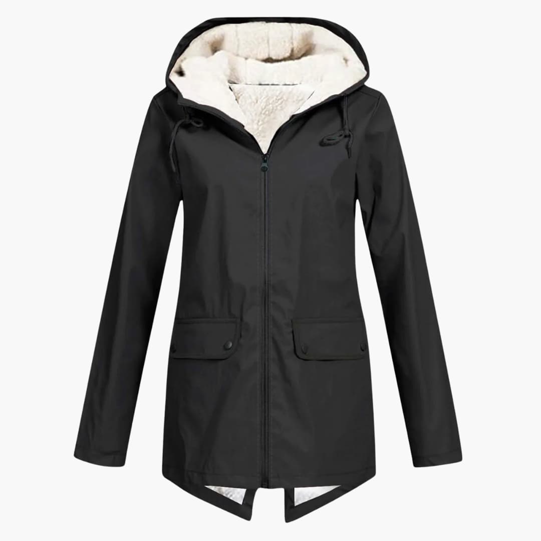 Wasserabweisender Trenchcoat mit Kapuze für Damen