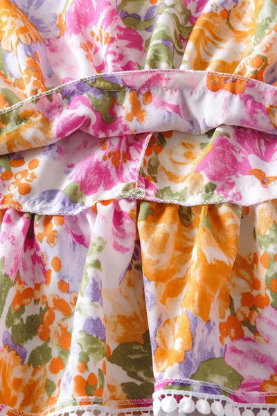 Wilda® | Blumenkleid mit Rüschen und Raffung am Rücken