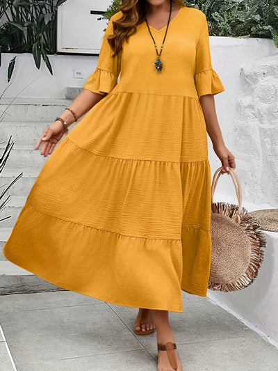 Pomona® | Kleid mit V-Ausschnitt in Übergröße