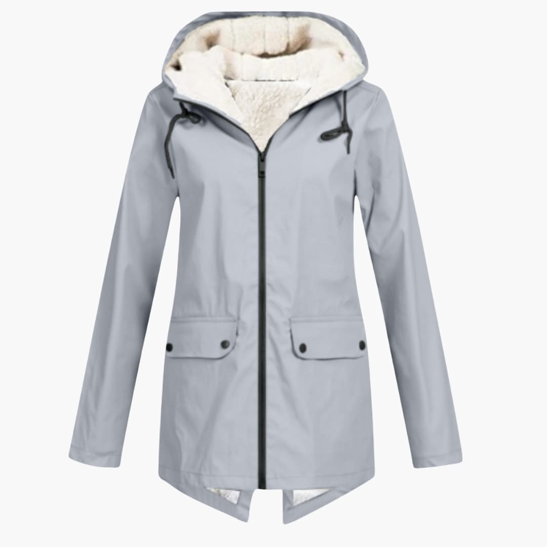 Wasserabweisender Trenchcoat mit Kapuze für Damen